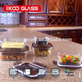 rectangular 4 side lock high quality glass food container